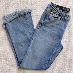 Armani Exchange size 26 Frayed High-Low Hem Flare Jean